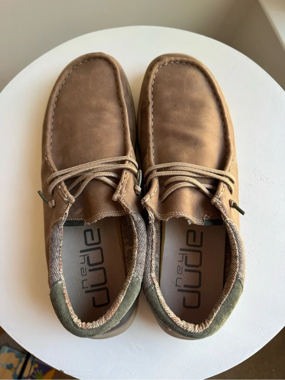 Hey Dude Tan Brown Canvas Slip-On Loafers